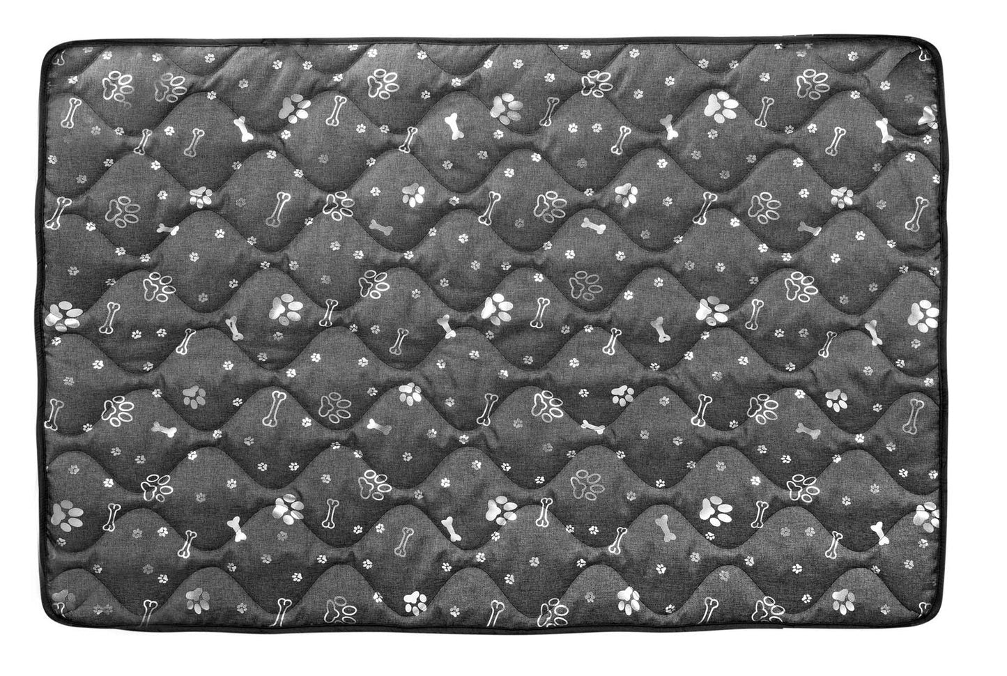 Legowisko dla psa mata 50x70 cm wodoodporne kości srebrne - | yesplease