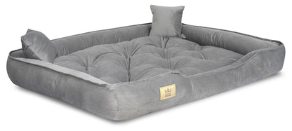 Legowisko dla psa kojec 130x105 cm welur szary - | yesplease