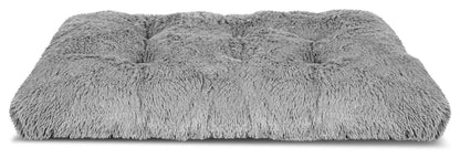 Legowisko dla psa poduszka wysoki bok shaggy 100x70 cm jasnoszare - | yesplease