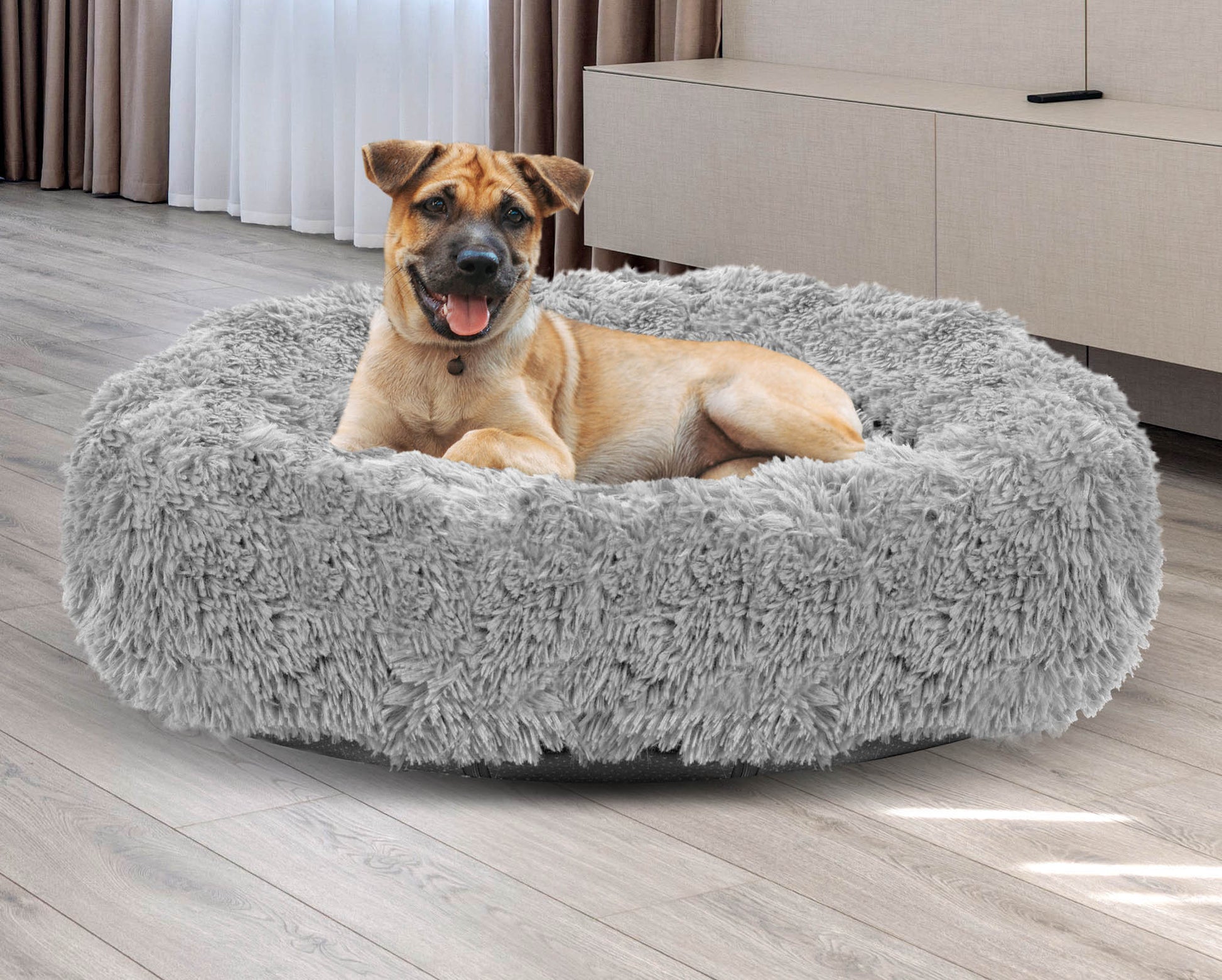 Legowisko shaggy 50cm jasnoszare - | yesplease